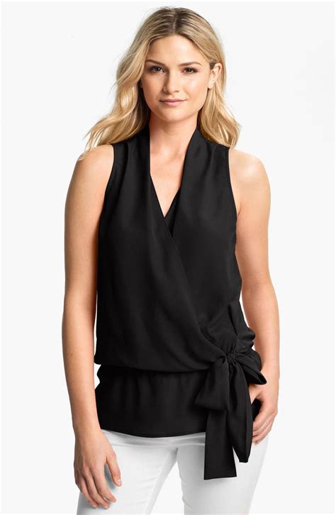 michael michael kors kelen textured blouse mens|Michael Kors sleeveless blouses.